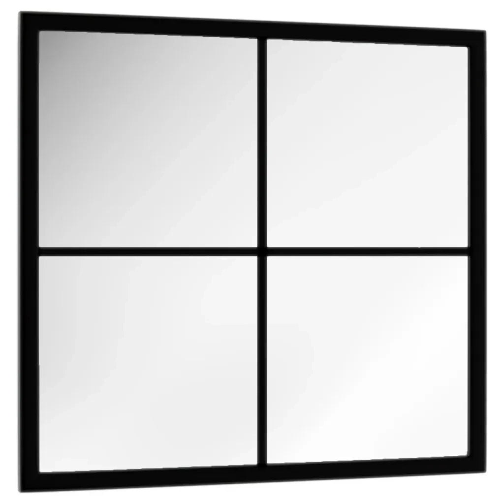 Specchio da Parete-Specchio a Muro-Specchio Decorativo Nero 40x40 cm in Metallo
