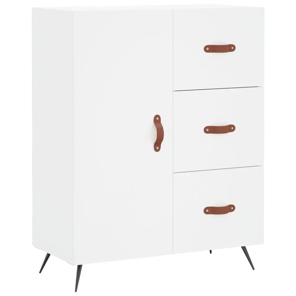 Credenza-Buffet-Armadio da cucina Bianca 69,5x34x180 cm in Legno Multistrato 425274