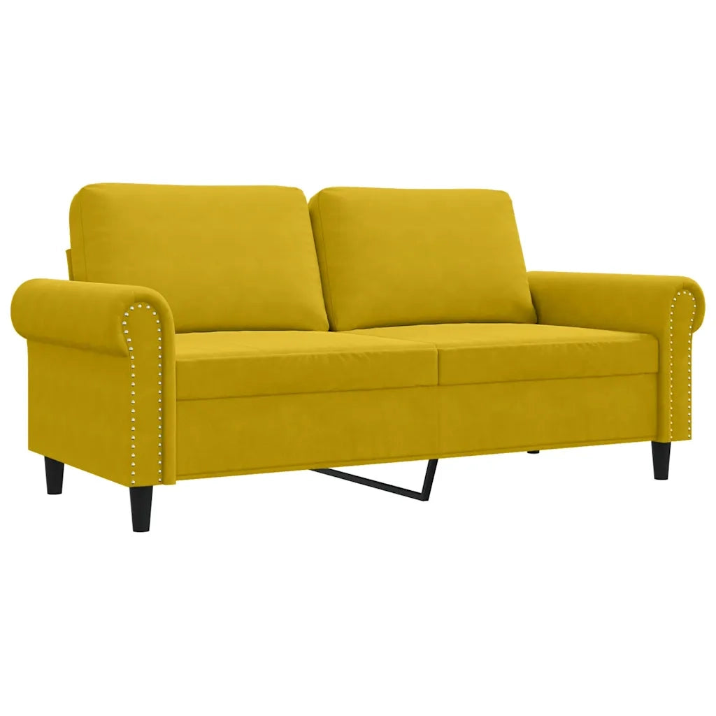 Divano | Divano da soggiorno | Sofa a 2 Posti giallo 140 cm in Velluto