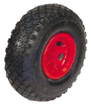 RUOTA PNEUMATICA GOMMA RICAMBIO PER CARRELLI PORTASACCHI 26 cm FORO 20 MM NERO