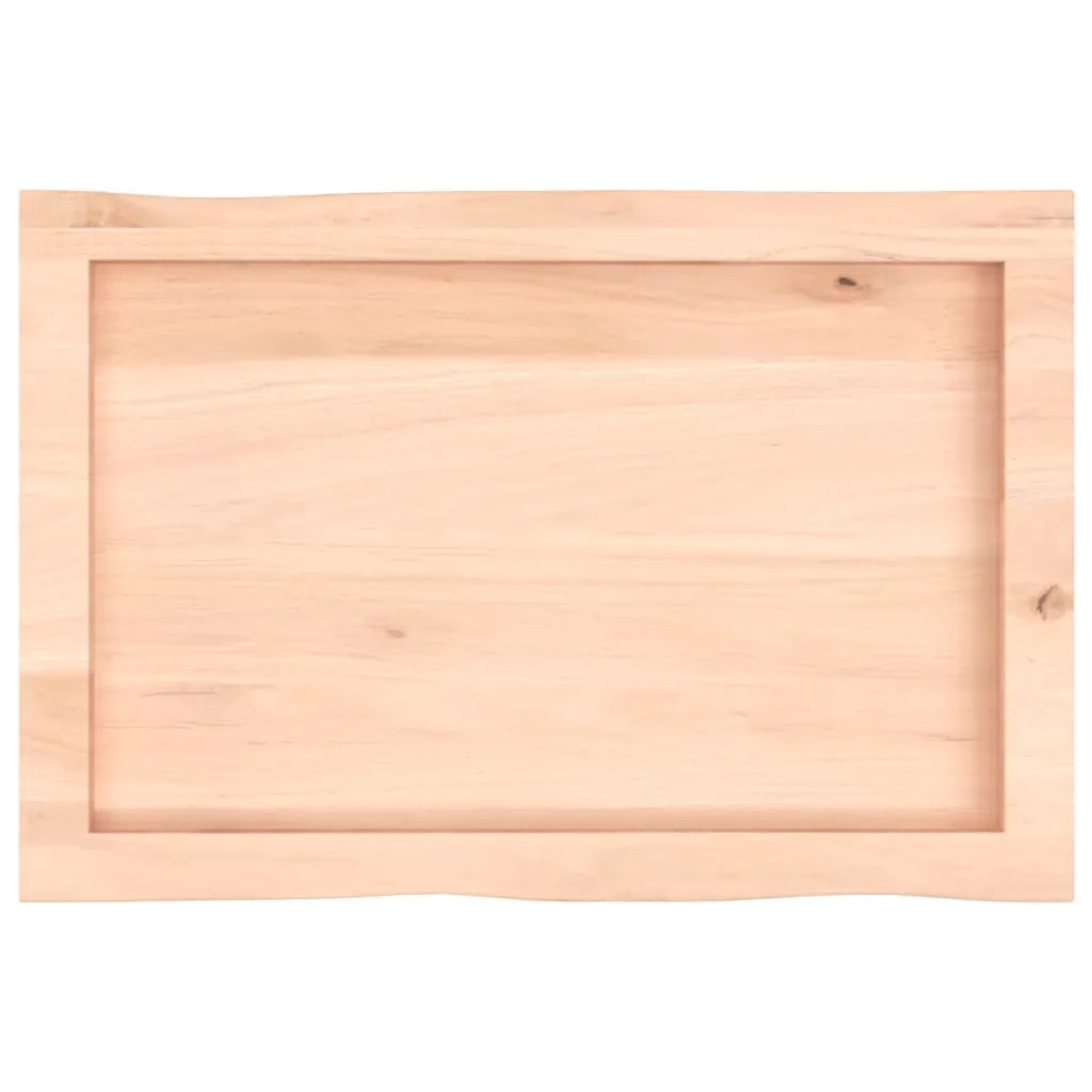 Piano per Tavolo 60x40x(2-4) cm Rovere Non Trattato Bordi Vivi 363864