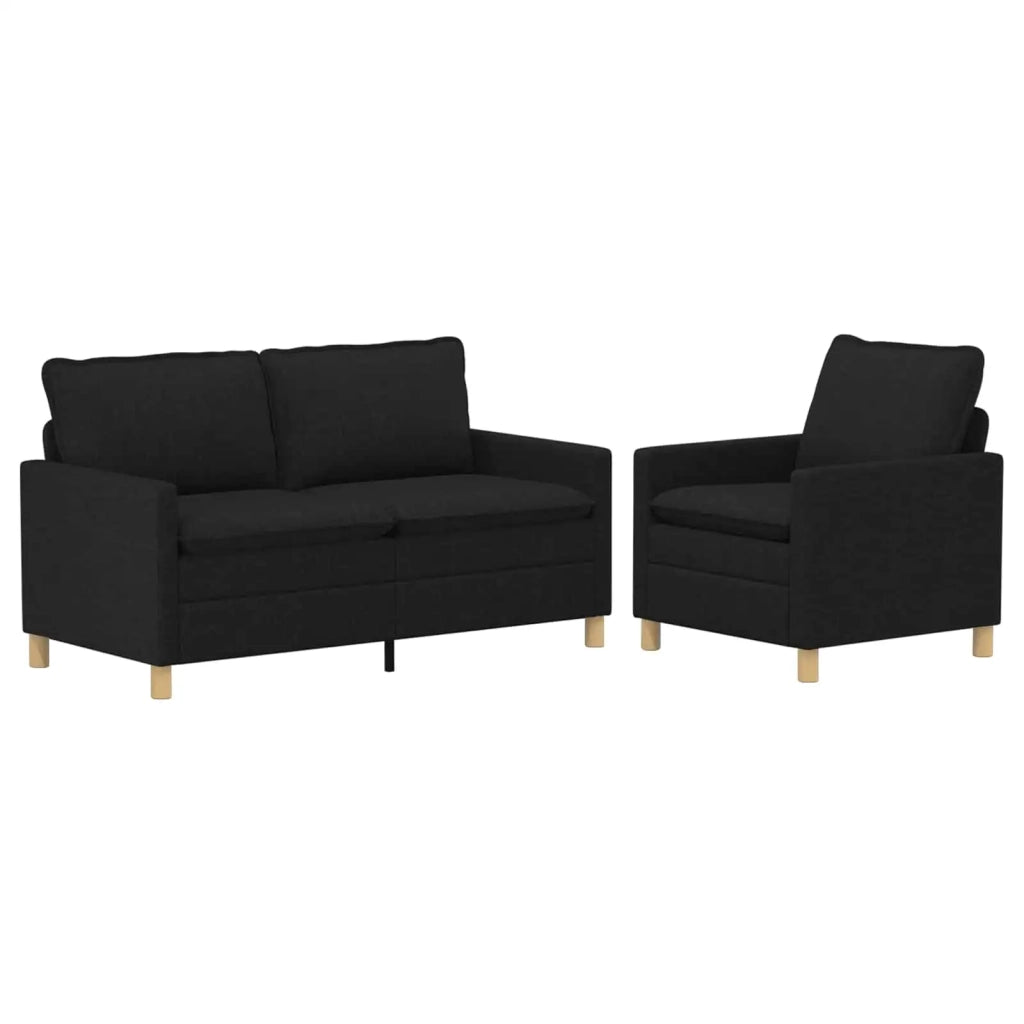 Set di divani 2 pz Nero Tessuto 3417061