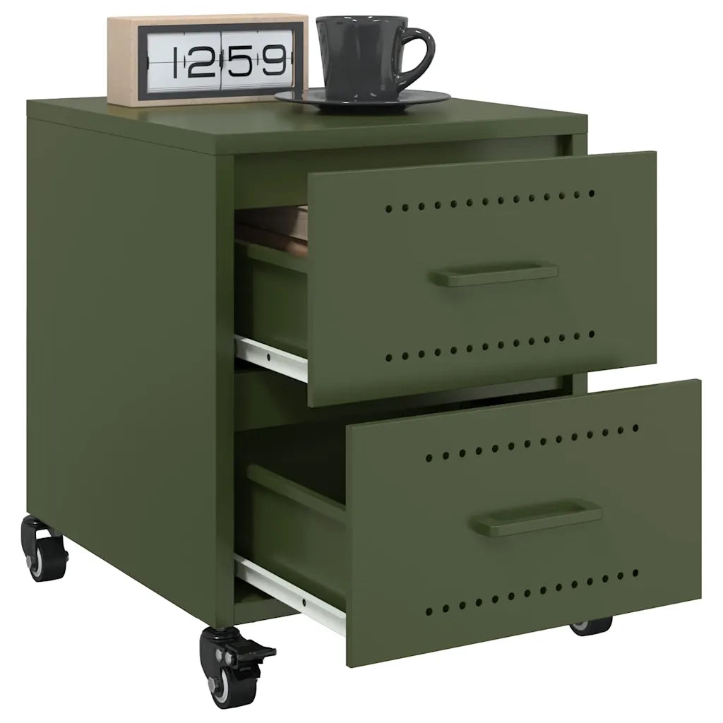 Comodini 2 pz Verde Oliva 36x39x43,5 cm in Acciaio 846635