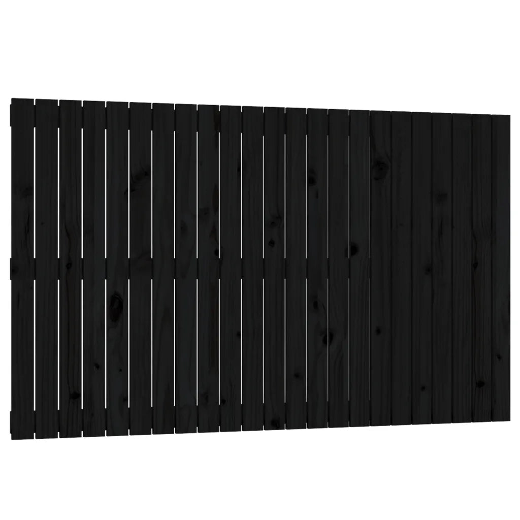 Testiera da Parete Nera 147x3x90 cm in Legno Massello di Pinocod mxl 103369