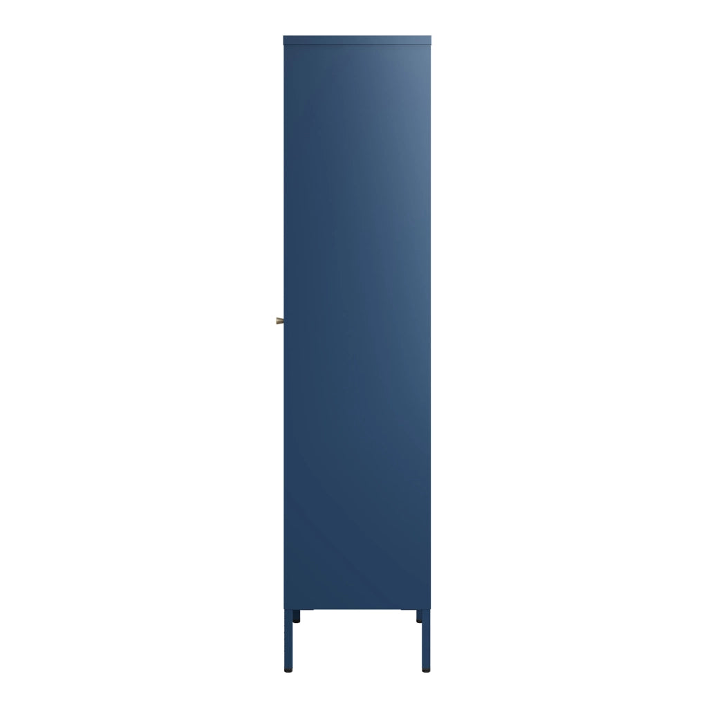 Armadio a Vetrata Säkylä con 4 Scomparti 150 x 50 x 35 cm in Acciaio - Blu Marino [en.casa]