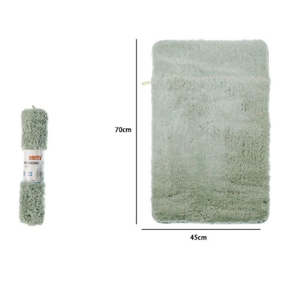 Trade Shop - Tappeto Tappetino In Tessuto Morbido Per Arredo Bagno 45x70cm Colore Verde 79923 -