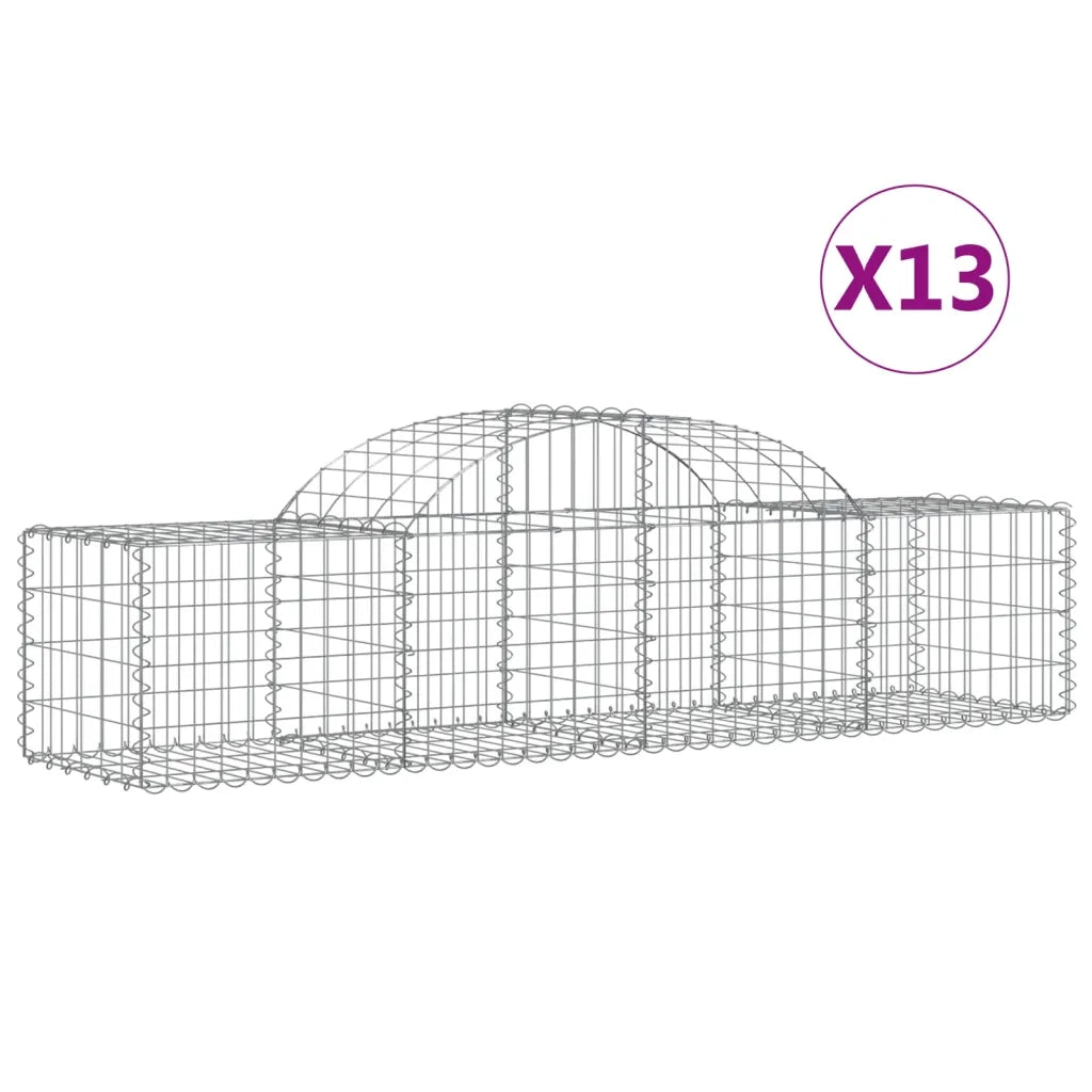 Cesti Gabbioni ad Arco 13 pz 200x50x40/60 cm Ferro Zincato 3146268