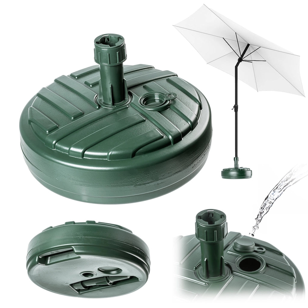 Base per ombrellone da giardino KADAX, rotonda, 39 cm, con peso, verde.