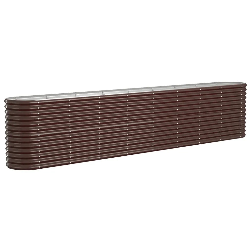 Letto Giardino Acciaio Zincato 332x40x68cm Marrone 318910