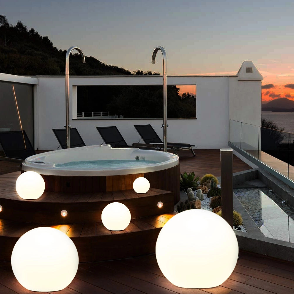 Lampada Sfera Giardino 20cm Luce Esterno Bianco attacco E27 Decorazione Esterno