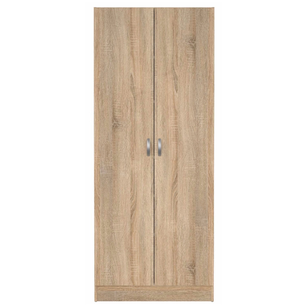 Scarpiera Salvaspazio A Armadio Con 2 Ante Mobile Multiuso Con 5 Ripiani Regolabili Design Moderno Per Ingresso Camera E Living 69.2 X 34.6 X 170.4 Cm Rovere
