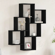 Scaffale da parete A parete Rovere Nero 78 x 15 x 93 cm 862649