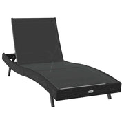 Lettino da Lettino sole | Sdraio da giardino | Lettino da sole Nero 197 x 70 x 82 cm polyrattan