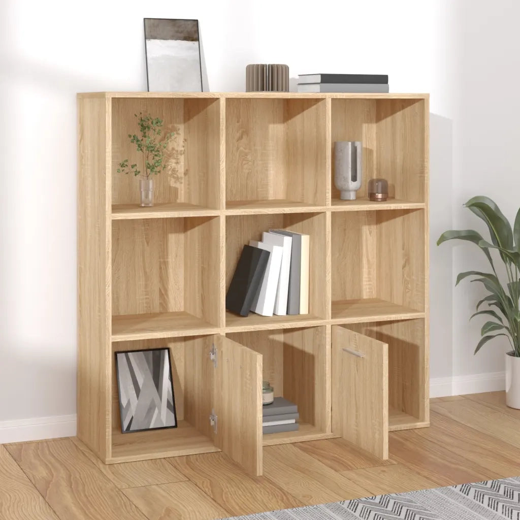 Libreria-Scaffale per Libri-Mobile di Stoccaggio Rovere Sonoma 98x30x98 cm in Legno Multistrato