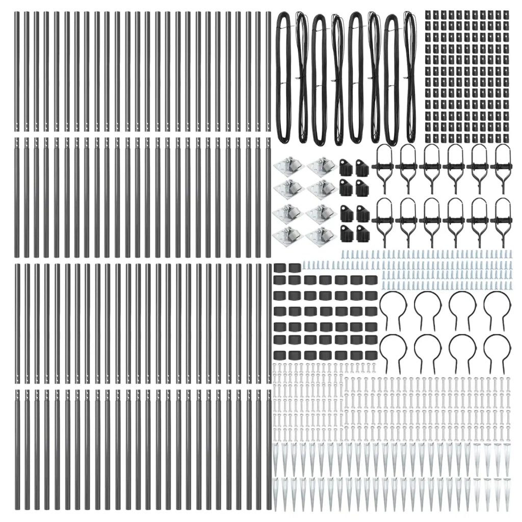Palo della recinzione 52 pcs Grigio 3,2 x 3,2 x 185 cm 3350192