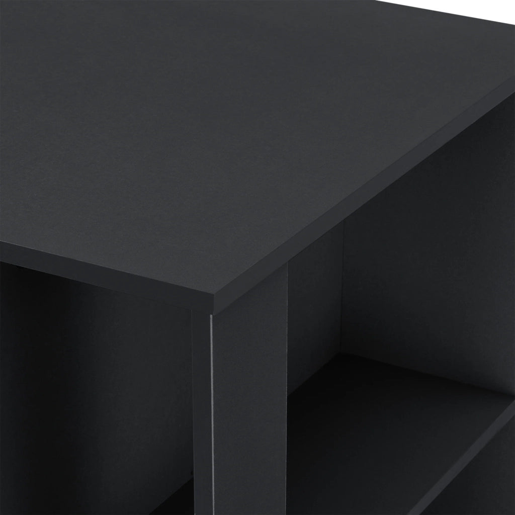 Tavolo da bar di design con superfici di appoggio tavolo da bistrot con 3 ripiani pannello di particelle 110 x 50 x 103 cm nero 03_0006207