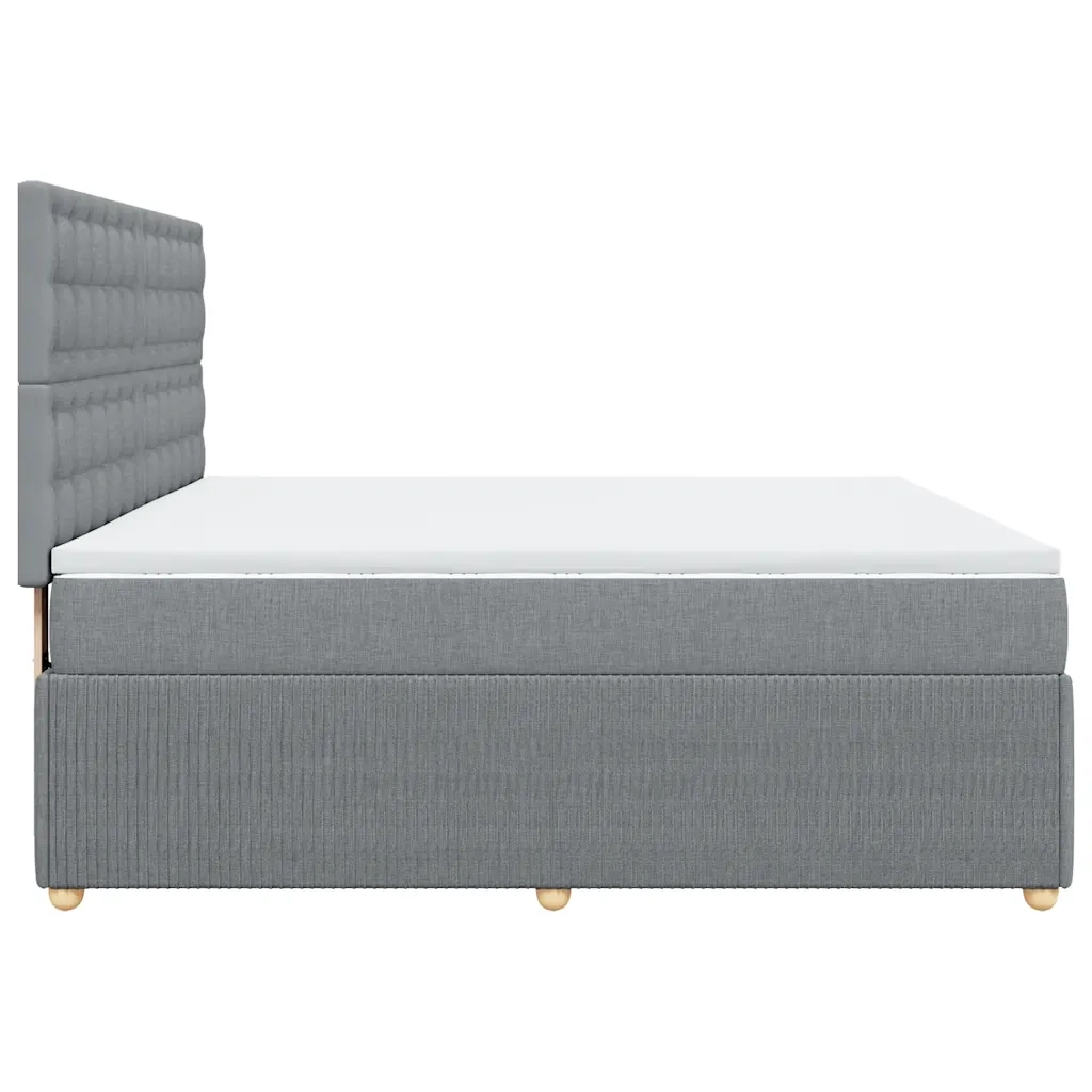 Giroletto a Molle con Materasso Grigio Chiaro180x200 cm Tessuto