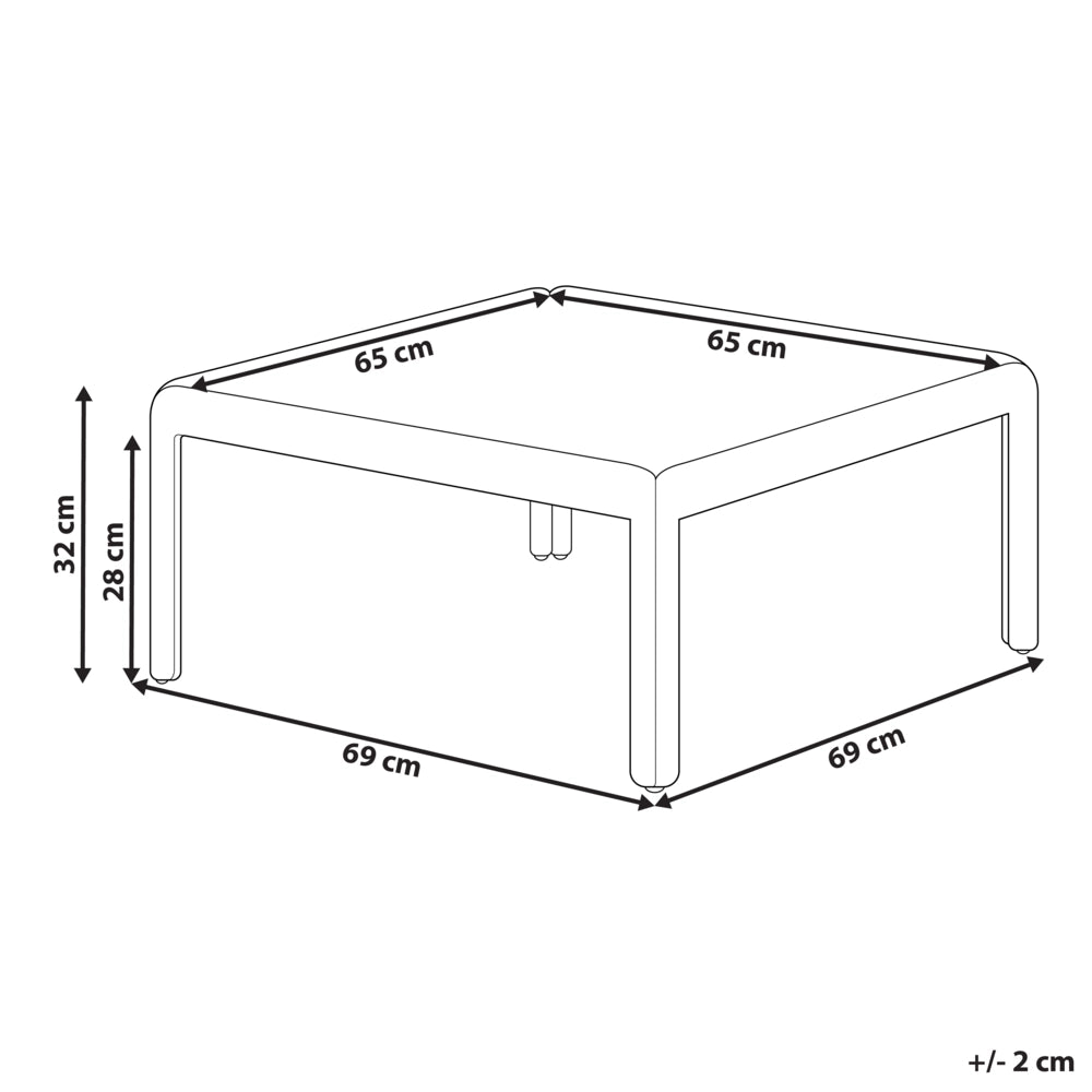 Tavolino da giardino tortora Struttura sintetica 69 x 69 cm Esterno Stile moderno