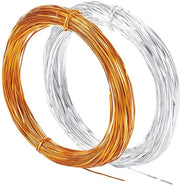 Filamento in Alluminio 0,4 mm - 20 m/rol - 2 Rulli - Argento/Rosso - Per Gioielleria/Artigianato - Utilizzo Versatile - Filamento per Gioielleria