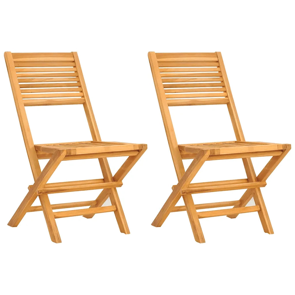 Sedie da Giardino Pieghevoli 2pz-Sedia da esterno 47x62x90cm Legno Massello Teak