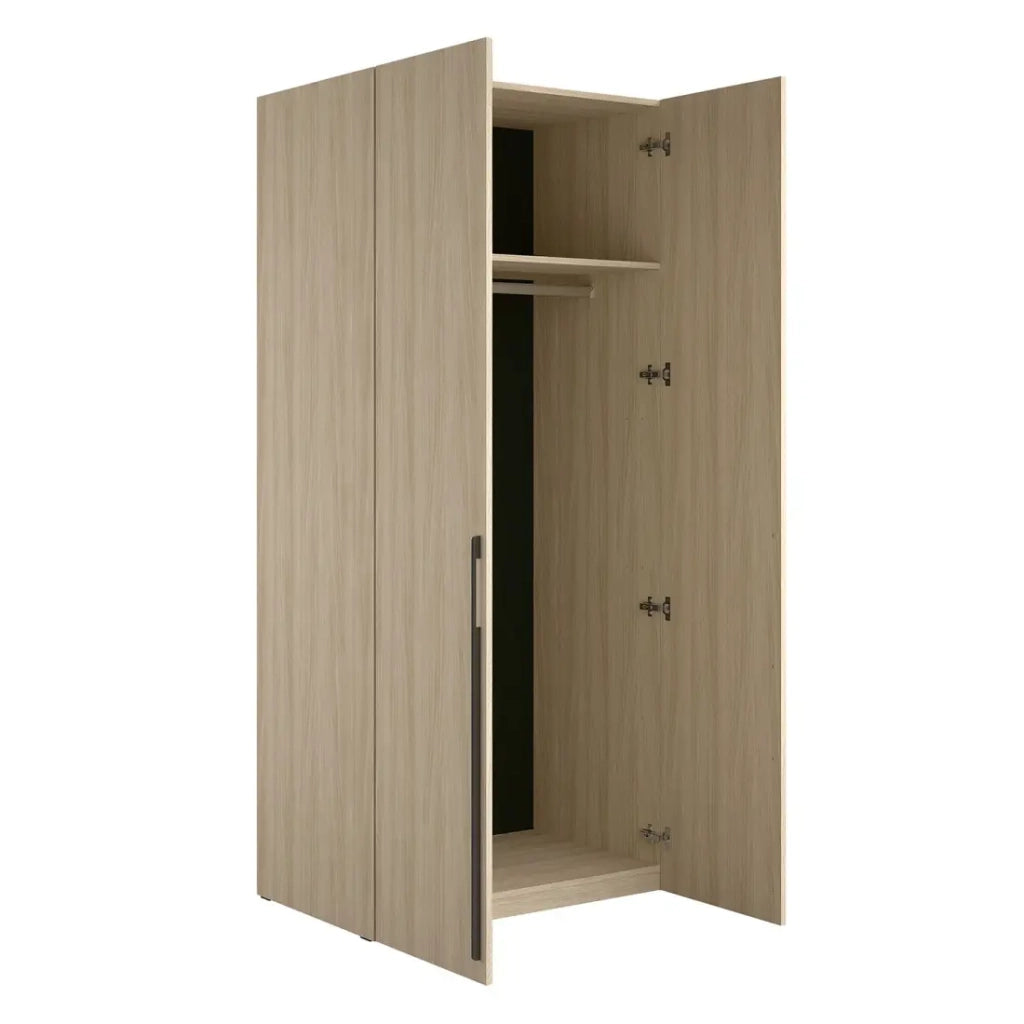 Armadio SORIA 90 cm quercia e nero – 2 ante a battente