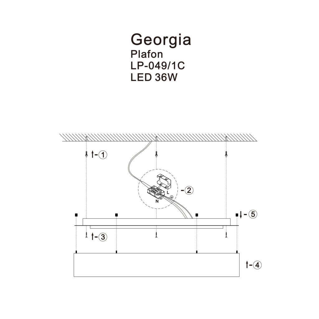 Plafoniera Georgia 60cm 36W LED nero Light Prestige