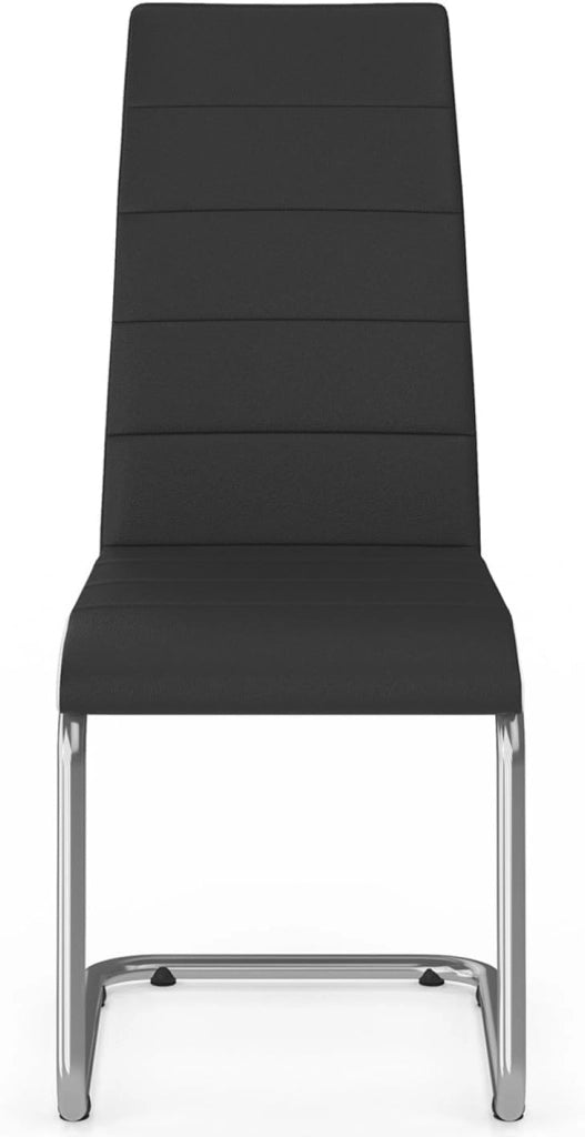 Set di 6 sedie da pranzo MIA nere con finiture bianche