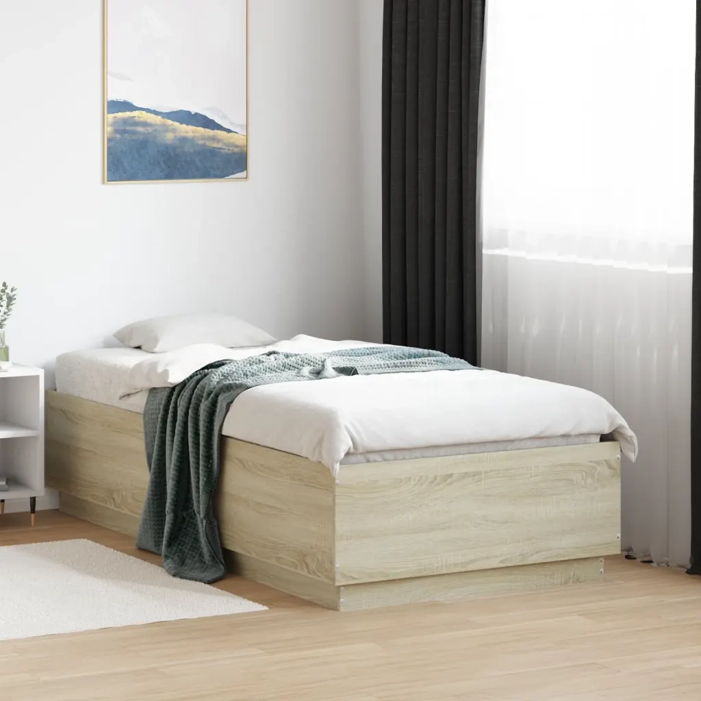 Giroletto-Struttura Letto Rovere Sonoma 75x190 cm in Legno Multistrato 551351