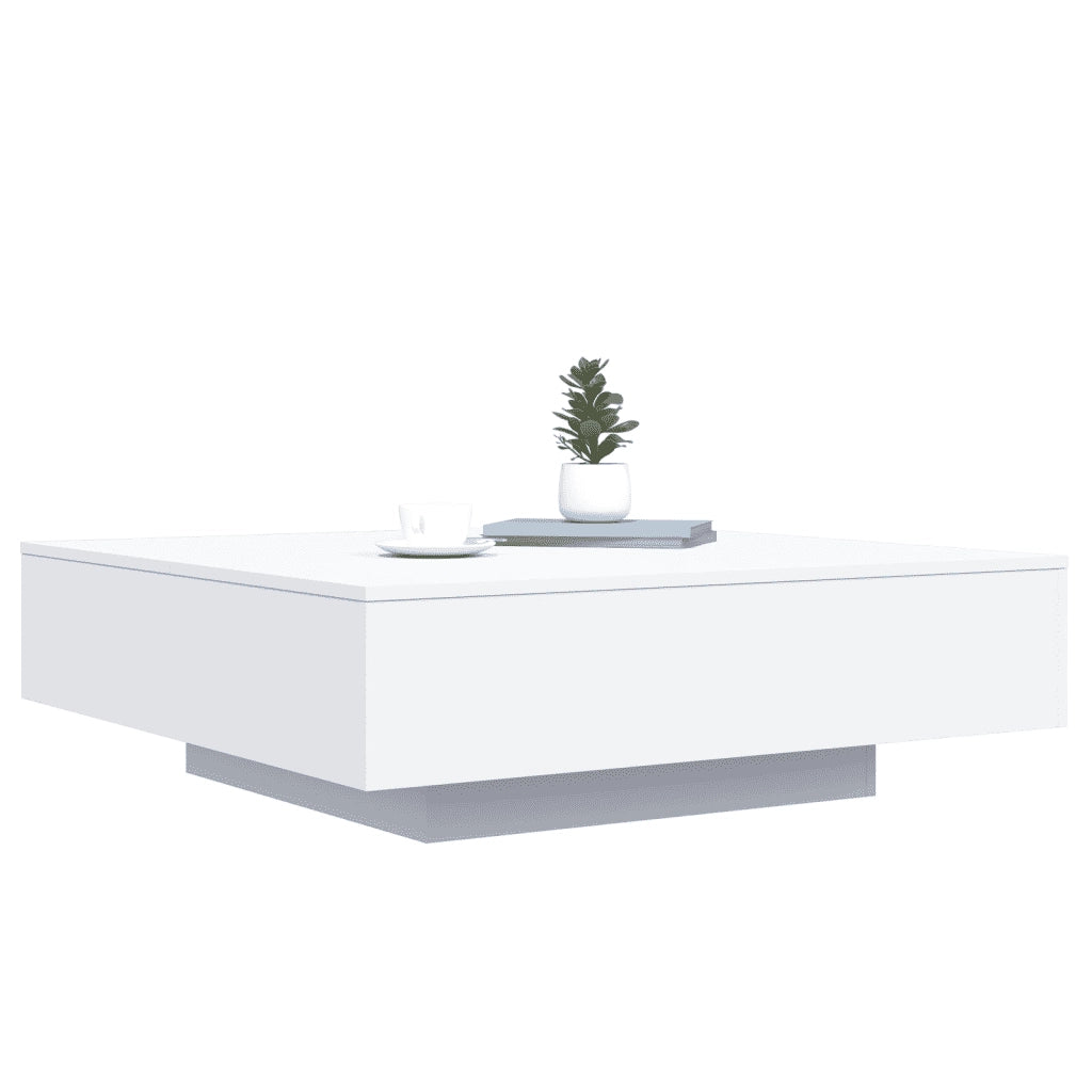 Tavolino da salotto | Tavolino da caff¨¨ | Tavolino da Soggiorno con Luci LED Bianco 100x100x31 cm