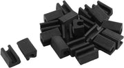 Copricapelli in plastica per gambe di tavolo con piedini a pavimento con forma curva, tubi copritubo 8 mm diametro, 20 pezzi, nero - Protezione per gambe di tavolo