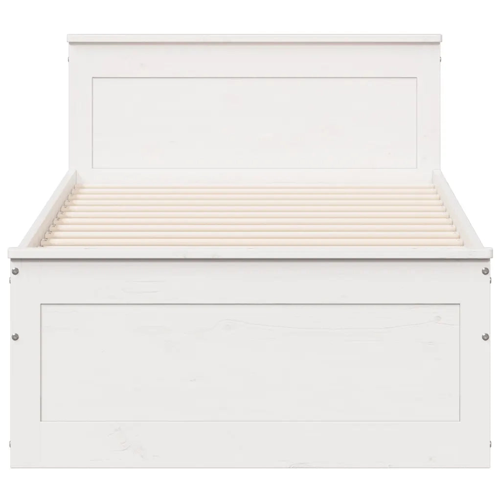 Giroletto senza Materasso con Testiera Bianco 90x200 cm Pino 3308775