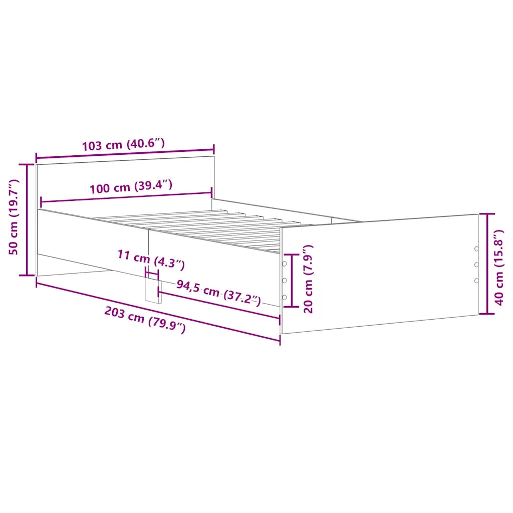 Giroletto senza Materasso Rovere Artigianale 100x200cm 857477