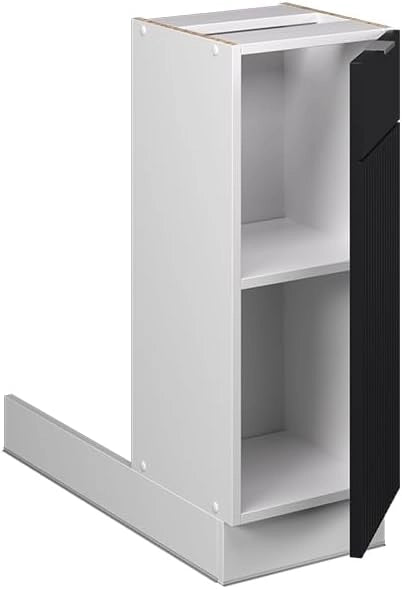 Isola cucina Fame-Line, Nero a righe, 30 cm senza piano di lavoro