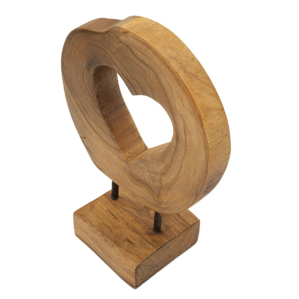 Scultura Cuore 8, Marrone, Legno, 20x10x28 cm