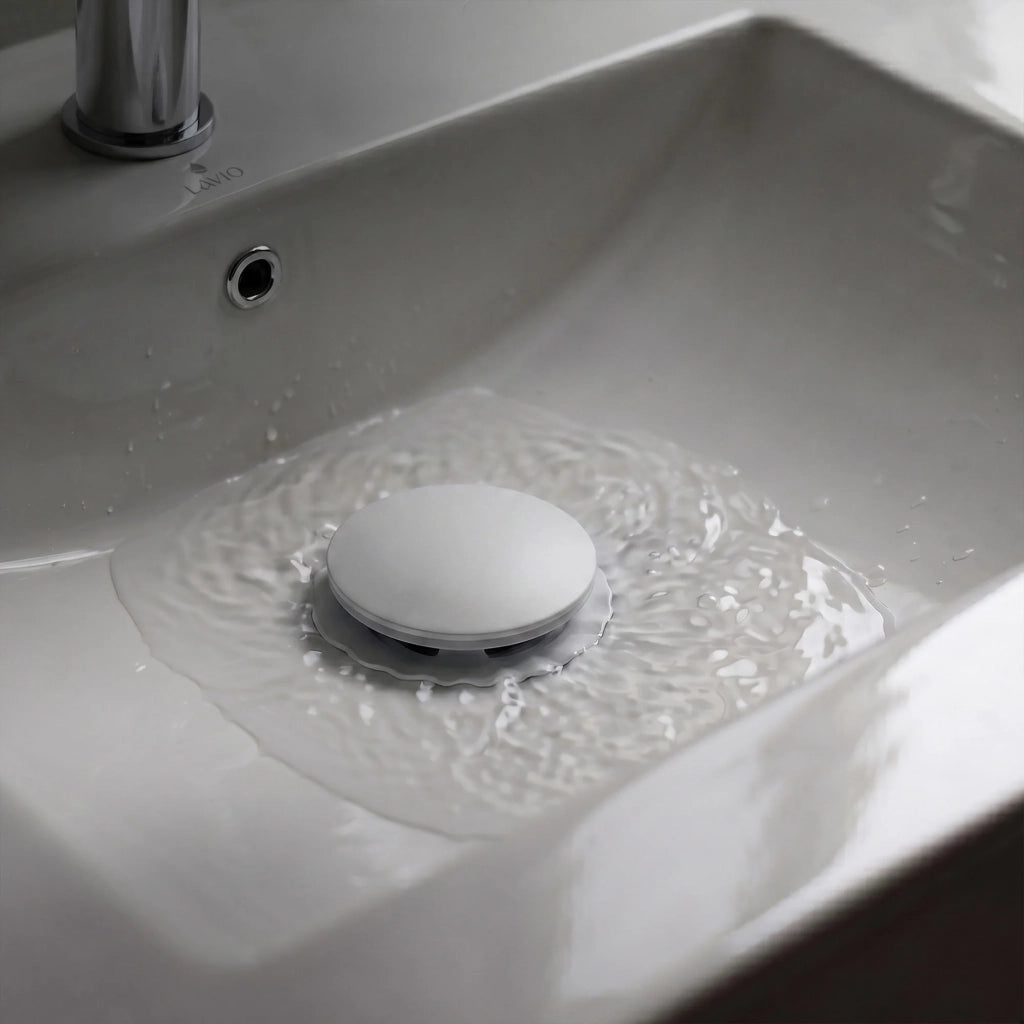 Piletta Click Clack lavabo senza troppo pieno acciaio inossidabile Bianco
