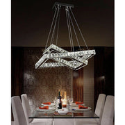 Trade Shop - Lampadario Moderno A Led 48w Con Cristalli Luce Bianchissima 6500k B12 -