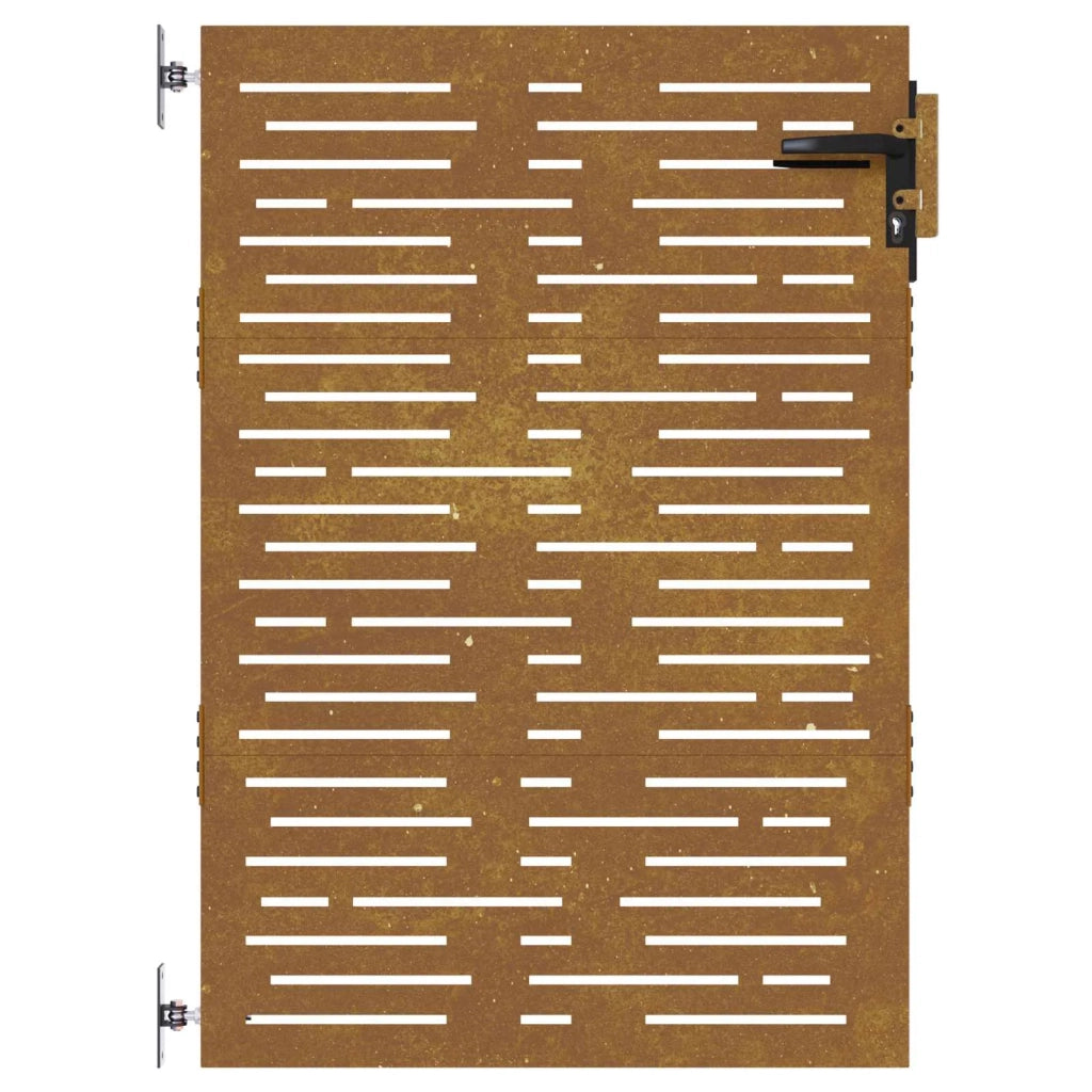 Cancello da giardino 85x150 cm in acciaio Corten design quadrato 153247