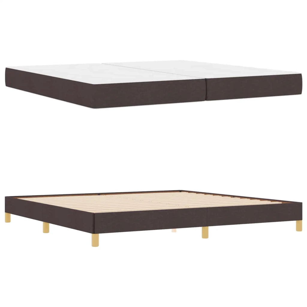 Letto a molle con materasso Marrone Scuro 200 x 200 cm Tessuto 3398594