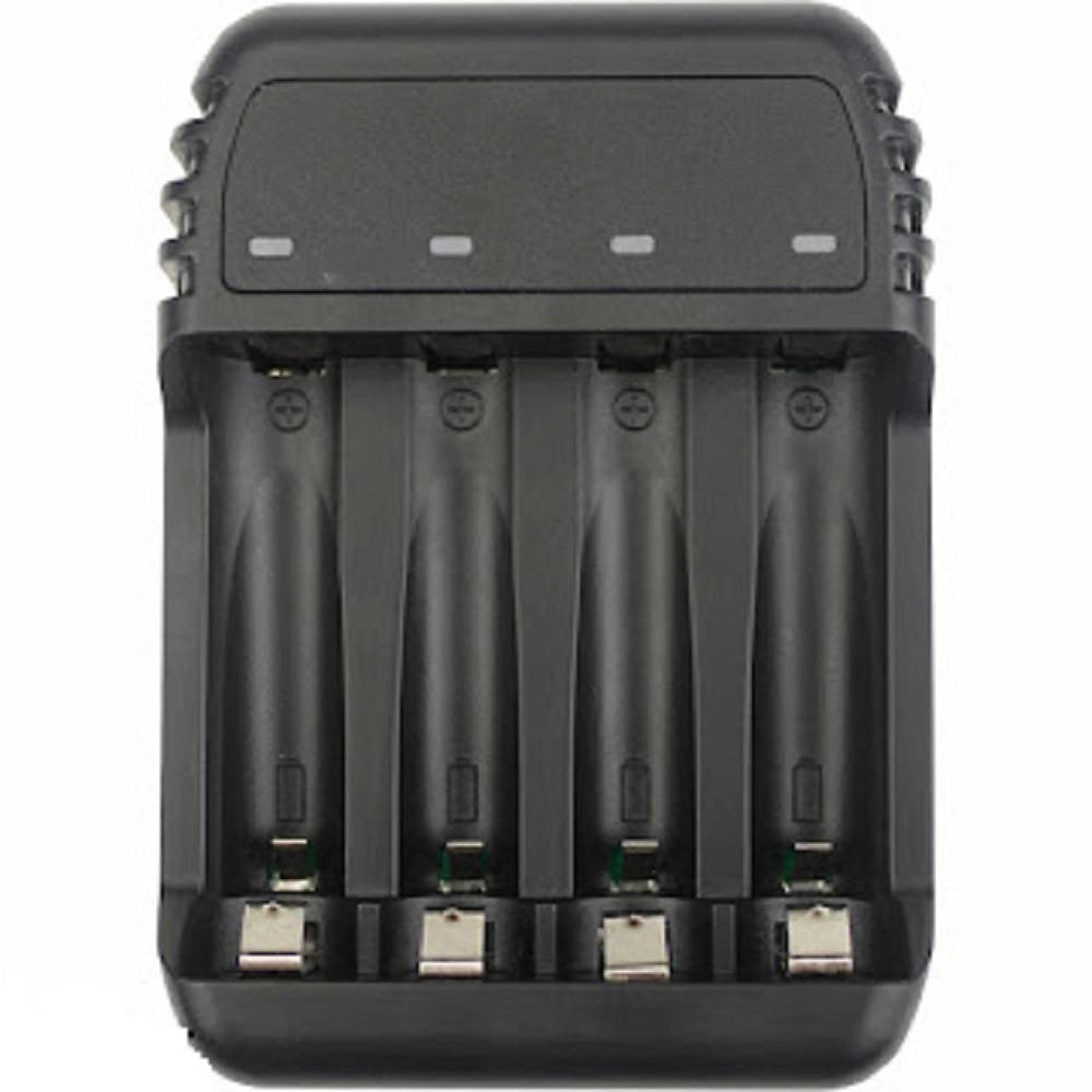 Trade Shop - Caricabatterie Pile Telescopico 4 Slot Indicatori Led Stilo Ministilo Aa Aaa Zn-422 -