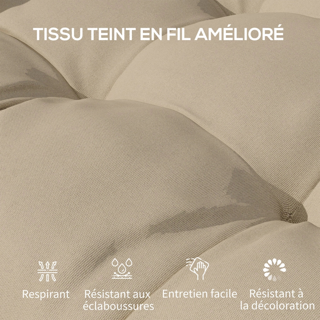 Cuscini da giardino per sedie ¨C zephmum ¨C 4 pezzi, 48x48 cm, kaki, con imbottitura 10 cm e cinghie
