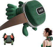 Trisistema di Massaggio con Apparecchio di Massaggio Caldo - Display a LED - Massaggiatore per Braccio, Coscia, Schiena e Spalle con Infrarosso - Cuscino di Massaggio - Cuscino di Massaggio Shiatsu - Senza Fili - Colore Verde