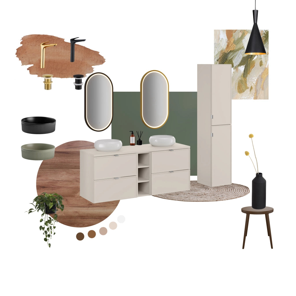 Set mobili bagno 120 cm con piano Bella Cashmere 120 cm
