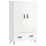 Credenza | Madia | Buffet da pranzo | Armadio da pranzo Bianco Lucido 69,5x31x115 cm in Legno Multistrato