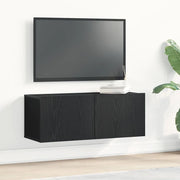 Mobile TV 2 pcs Rovere Nero 80 x 30 x 30 cm Legno multistrato 862784