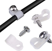Cinture in nylon per gestione dei cavi - 100 pezzi - Bianco/Nero
