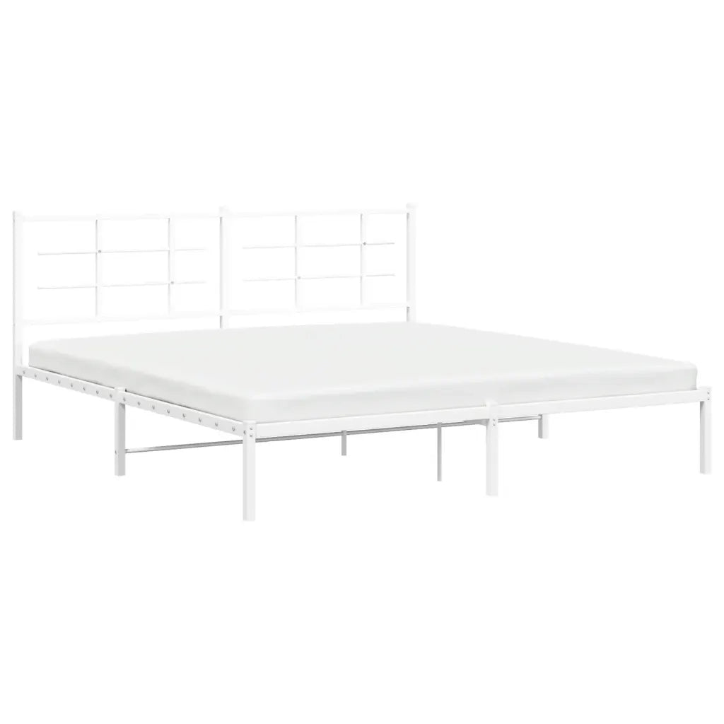 Giroletto con Testiera Metallo Bianco 183x213 cm 355615