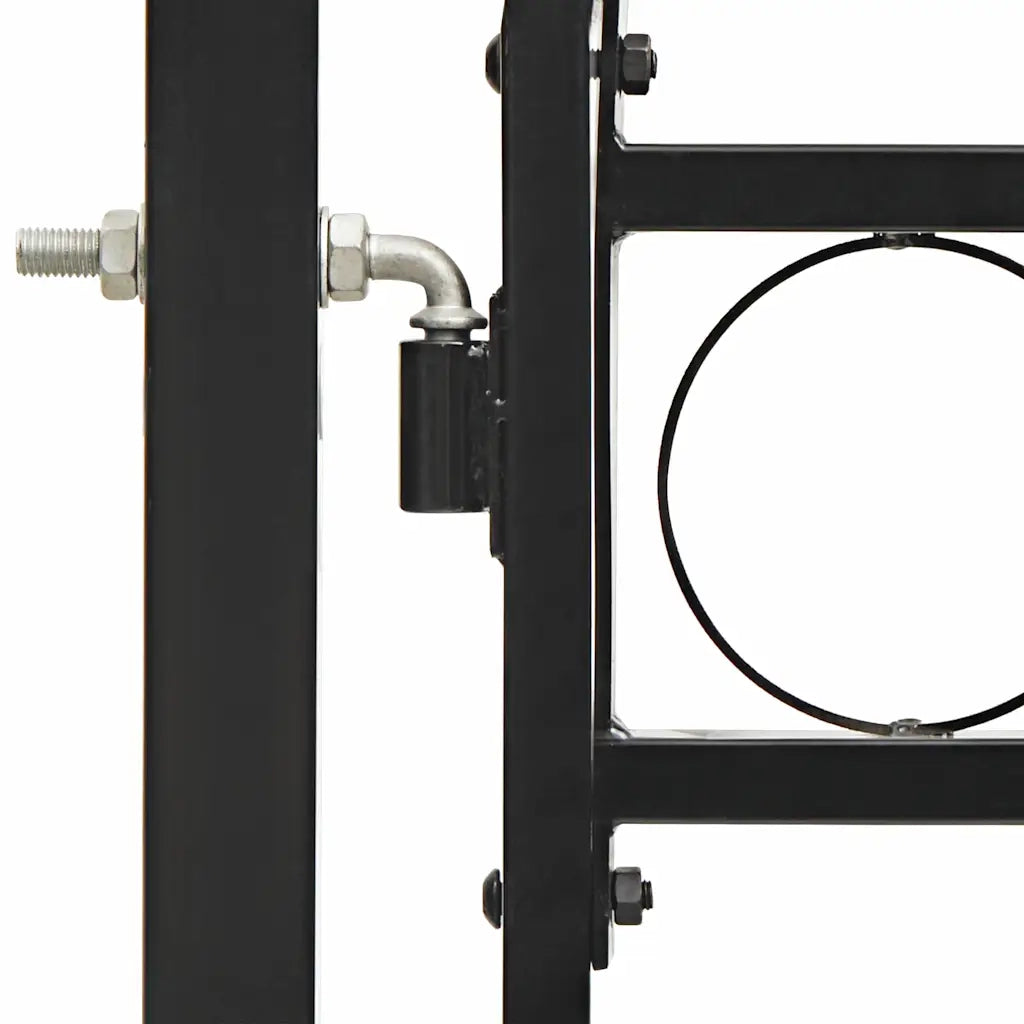 Cancello a Doppia Anta ad Arco in Acciaio 400x175cm Nero