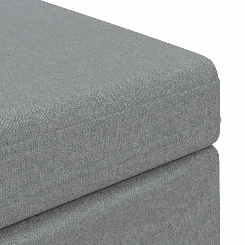 Pouf Grigio chiaro Tessuto e Legno Ingegnerizzato