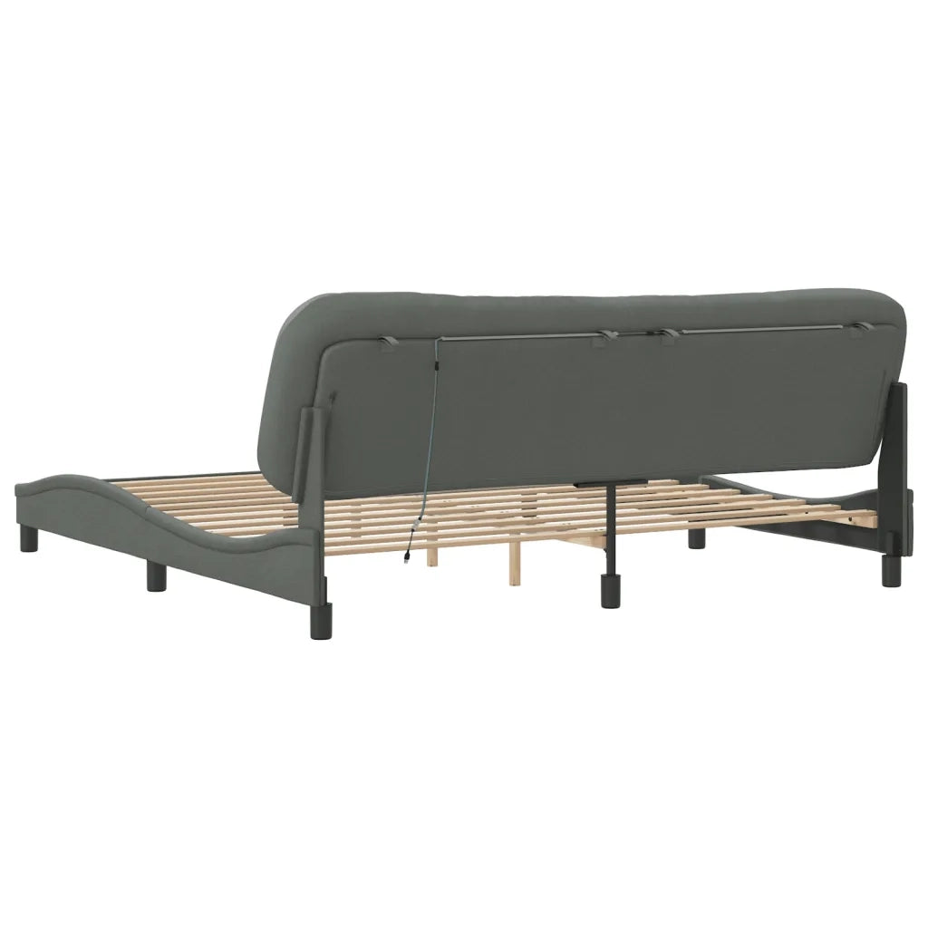 Giroletto con LED senza Materasso-Struttura Letto Hvar 200x200 cm Tessuto