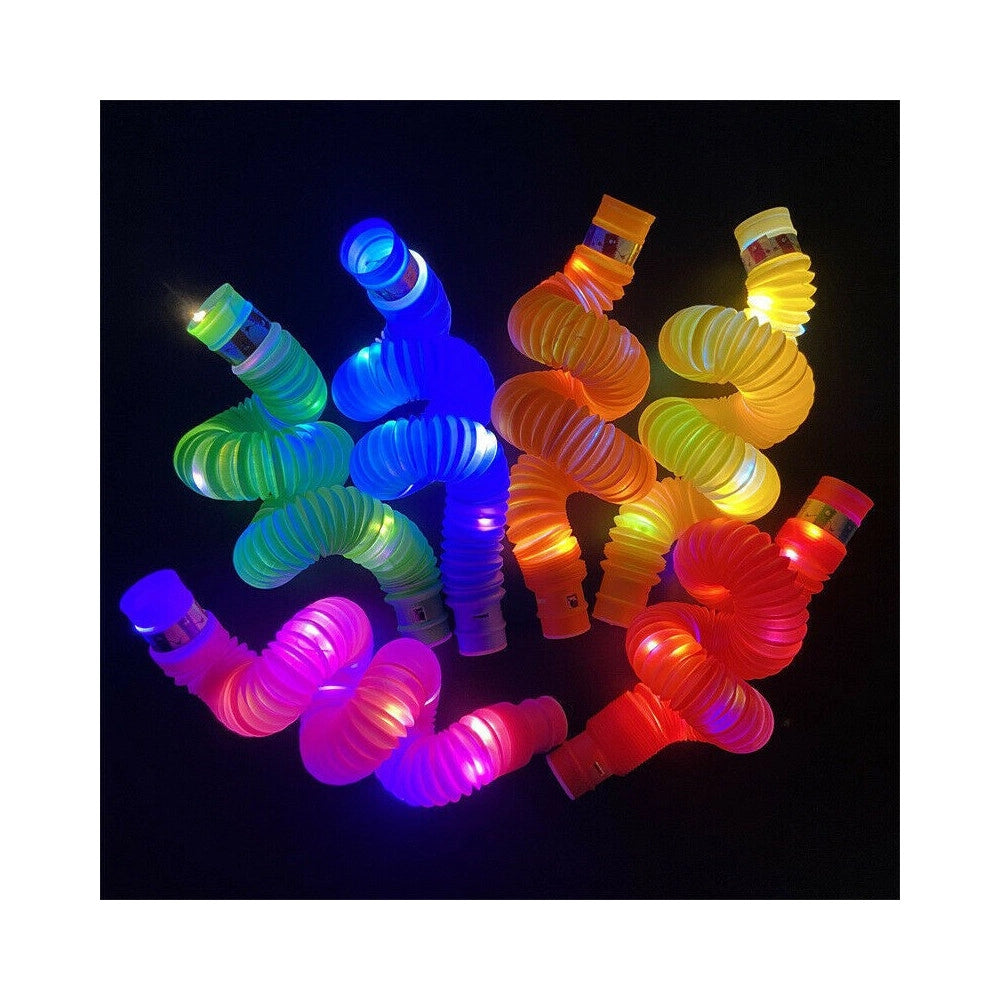 Trade Shop - Tubo Luminoso A Led Pop Antistress Giocattolo Sensoriale Per Bambini Stretch -      -4 Pezzi -